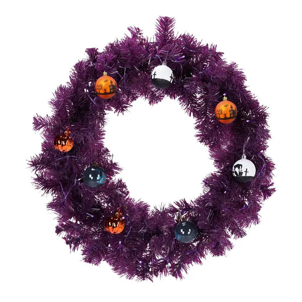 24en Pré-éclairé Halloween-Thème de la couronne de Noël