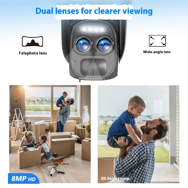Solar 8x Zoom caméra surveillance 4Gwifi pleine couleur vision de nuit
