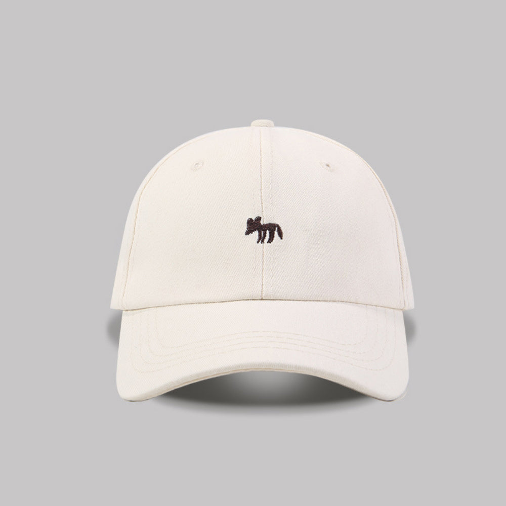 Femmes Solid-colore brodé Fox Simple Style Casual Soft Brim réglable Casquette de baseball