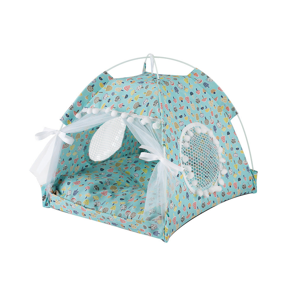 Chat Litter Kennel Été Maison semi-fermée Mat Mat