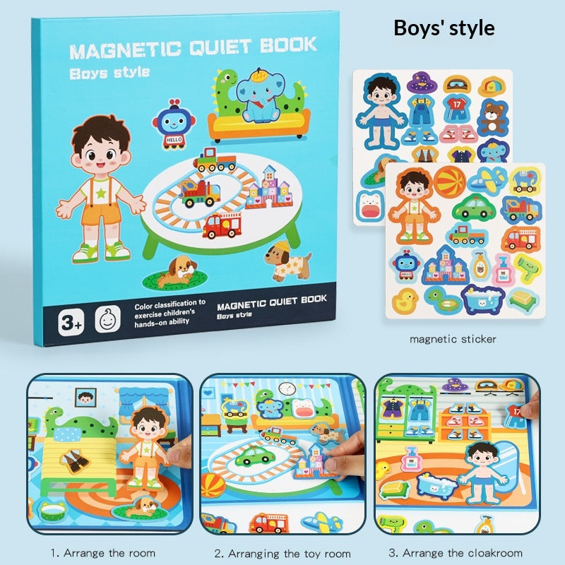 Livre pliable de la scène magnétique avec les enfants puzzles
