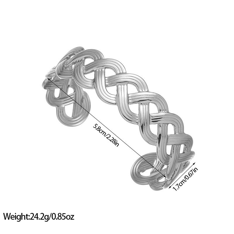 European And American Geometric Minimalist Cool Style Titanium Bracelet en acier avec coeur A