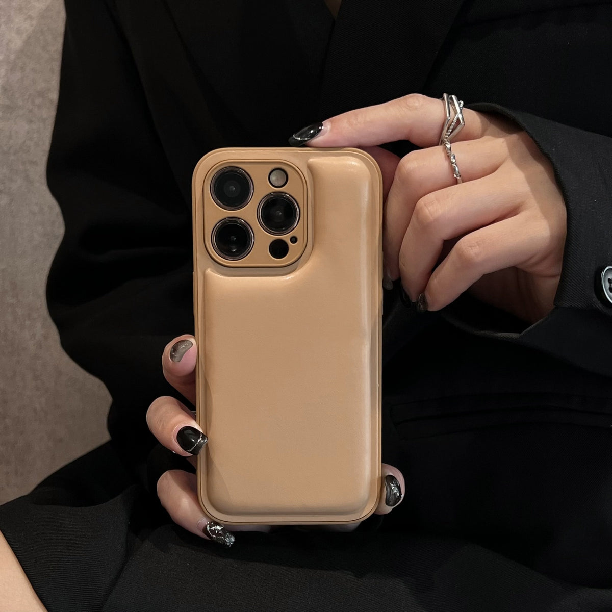 Etui de téléphone en cuir en automne et hiver doux pain
