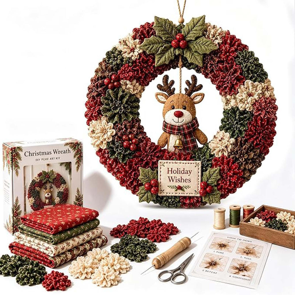 Kit de bricolage de la couronne de tissu de Noël