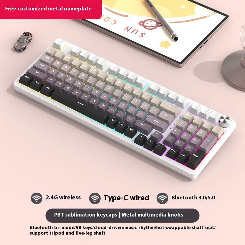 98 Clé sans fil Bluetooth Trois modèles de clavier mécanique Gaming Electronic Sports Office