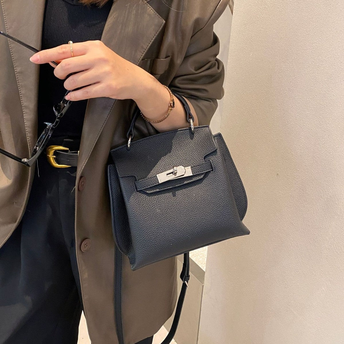 OEM-ODM Customisable TOGO Top-couche Cowhide Kelly Sac
