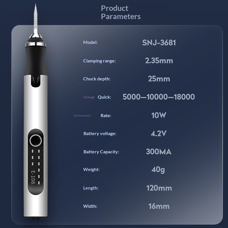 Kit de fraise électrique pour micro-carving réglable à double usage 42V avec charge et prise en charge