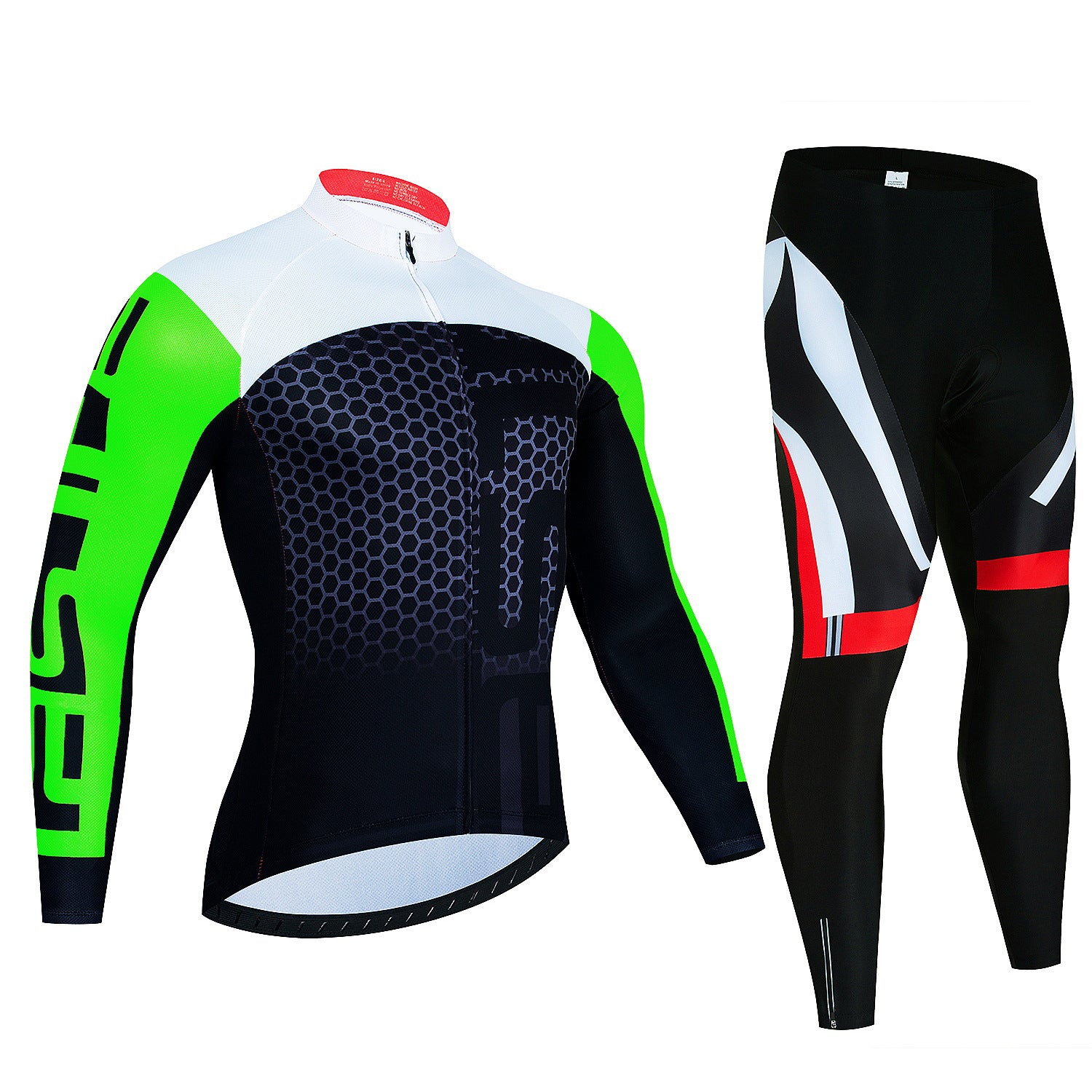 Haut de manches longues du Jersey d'équitation pour hommes et pantalons Wicking Suspender vélo respirant
