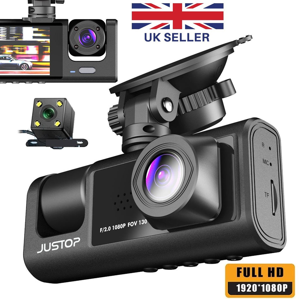 3 Lens Car Dash Cam Kit Caméra avant et arrière HD TAXI DVR Enregistreur de sécurité