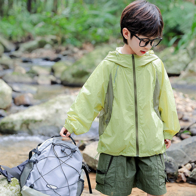 Vêtements protecteurs du soleil pour enfants Vêtements de dessus respirants légers pour garçons