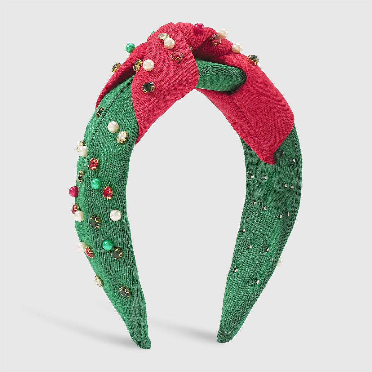 Noël Diamant à large bord Perle Contraste Couleur Knotted Light Luxury Festival Headban