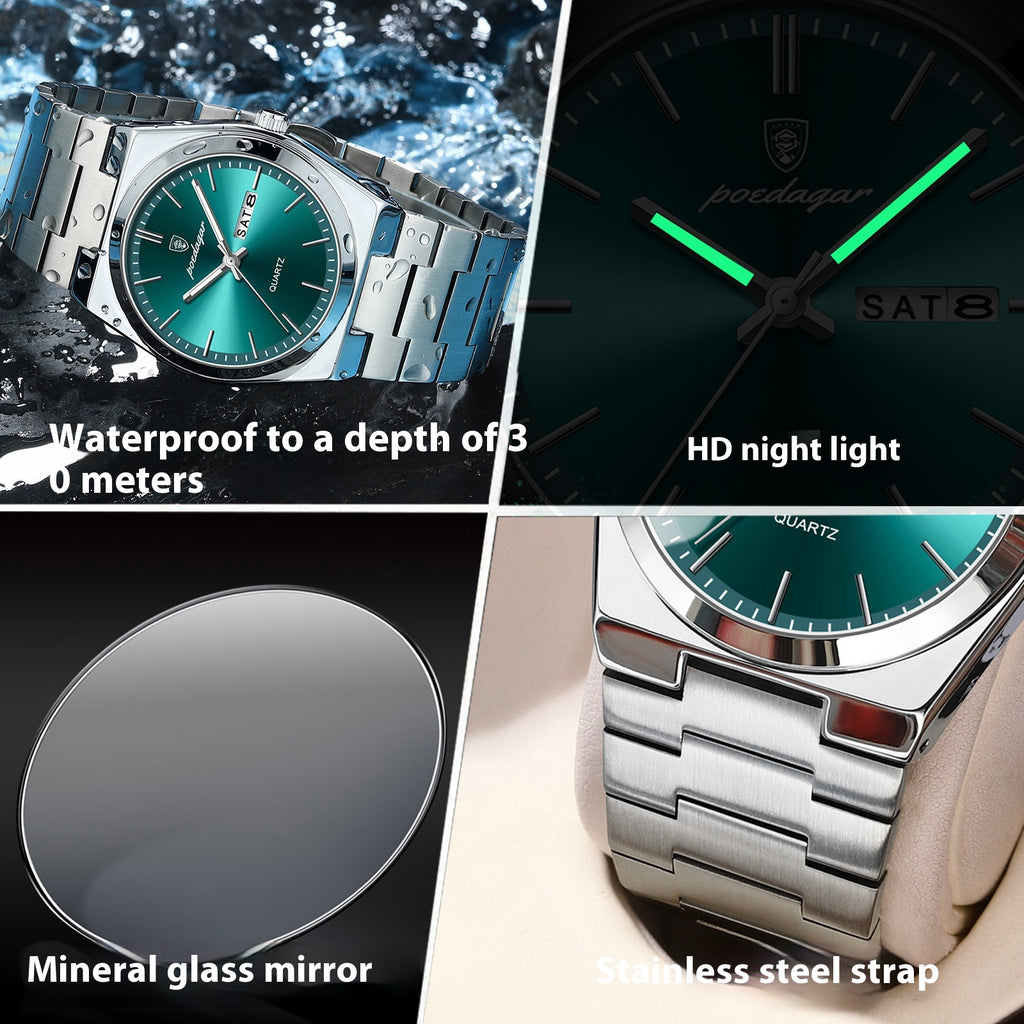 Montre à quartz ultra-mince étanche pour hommes