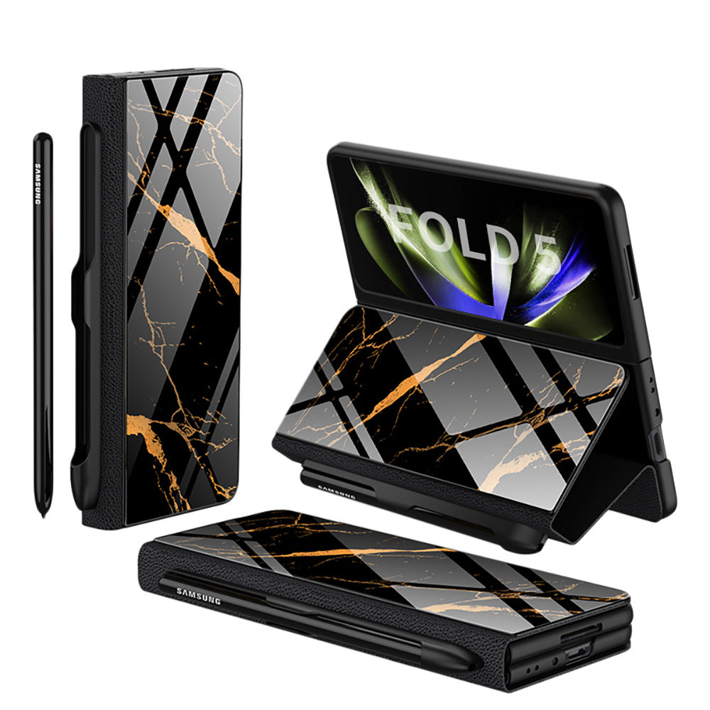 Galaxy Z Fold5 écran pliant téléphone mobile cas de téléphone Flip en verre créatif