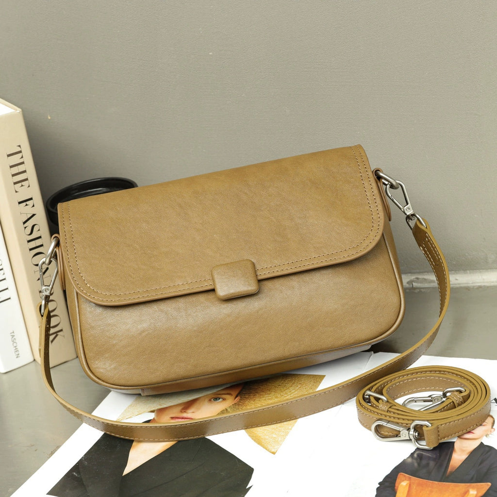 Sac en cuir véritable pour femmes Sac à épaule simple