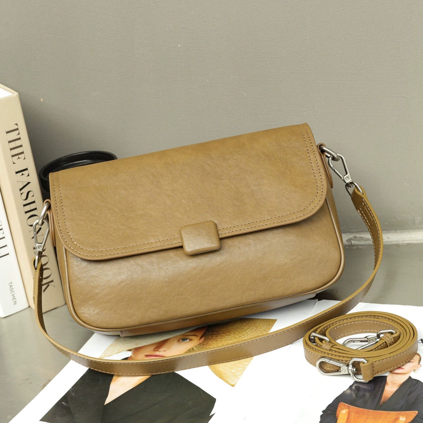 Sac en cuir véritable pour femmes Sac à épaule simple