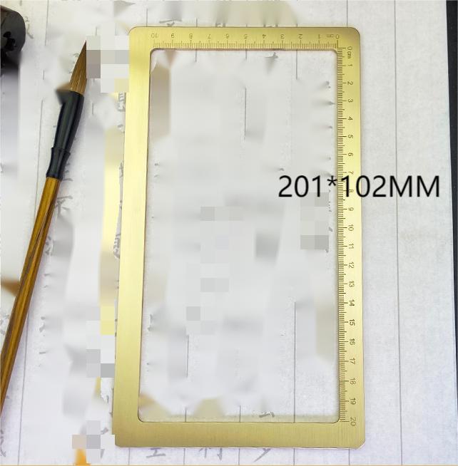 Brosse de poids et échelle de papier de calligraphie en laiton