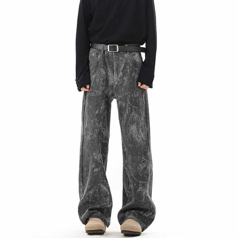 Retro Tie-Dye Camouflage Pantalons en Denim pour hommes