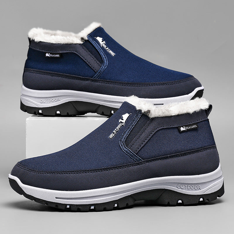 Hommes Bottes de neige avec des semelles anti-dérapantes Fleece Lined épais et chaud chaussures de coton