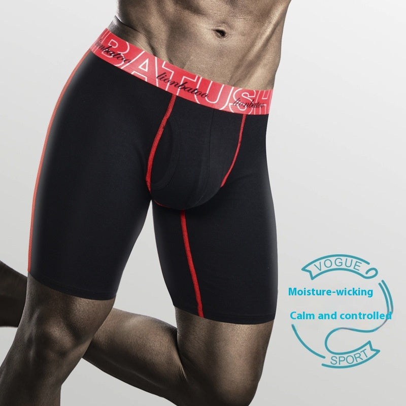 Sous-vêtements pour jambes longues pour hommes Coton Boxers pour jambes anti-friction