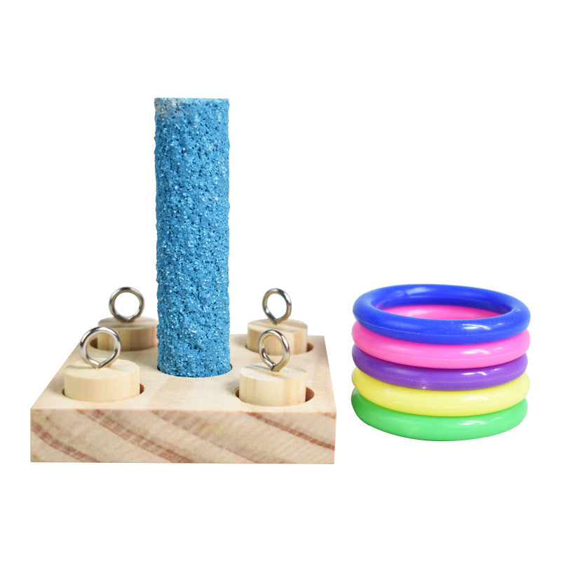 Bird Parrot Jouet éducatif Insert en bois Colonne Puzzle Couleur Module cylindrique