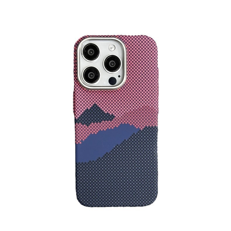 Case de téléphone Kevlar Carbon Fibre motif aspiration magnétique