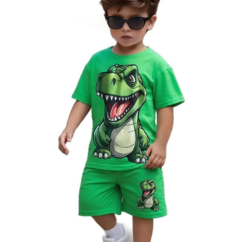 Ensemble à manches courtes de style dinosaure pour jeunes enfants
