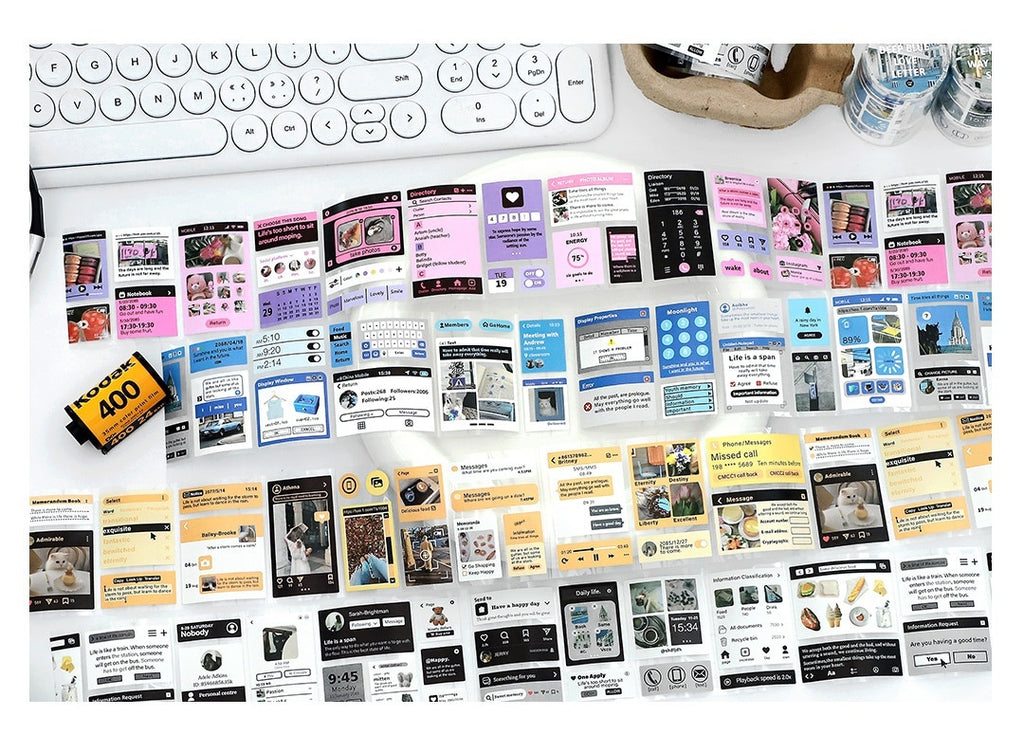 Information Série d'âge Sticker de cas de téléphone Adhésif Die-cuting Tape Retro Magazine Style N