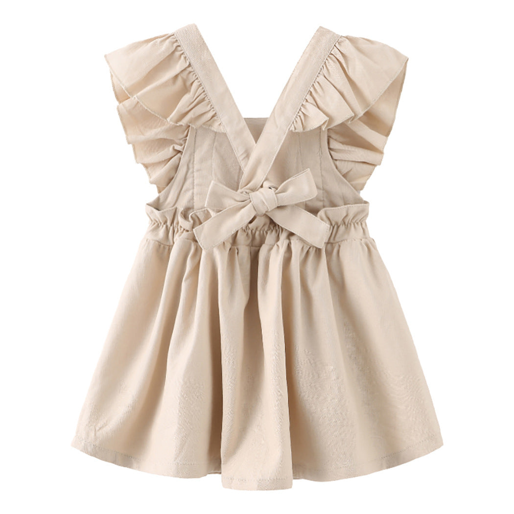 Robe de plage pour filles Baby Cotton Et Lin