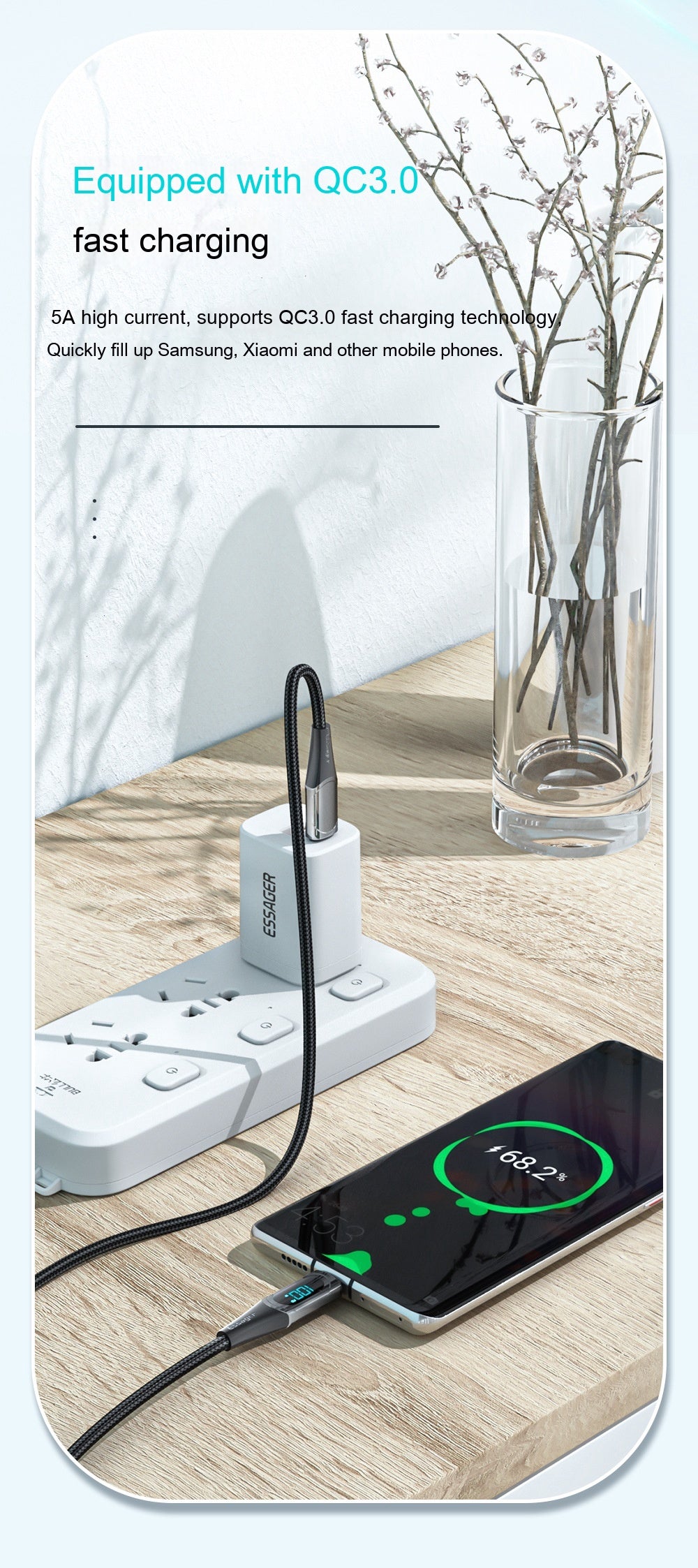 Câble de données de charge rapide 100W Dual Type-c Super Fast