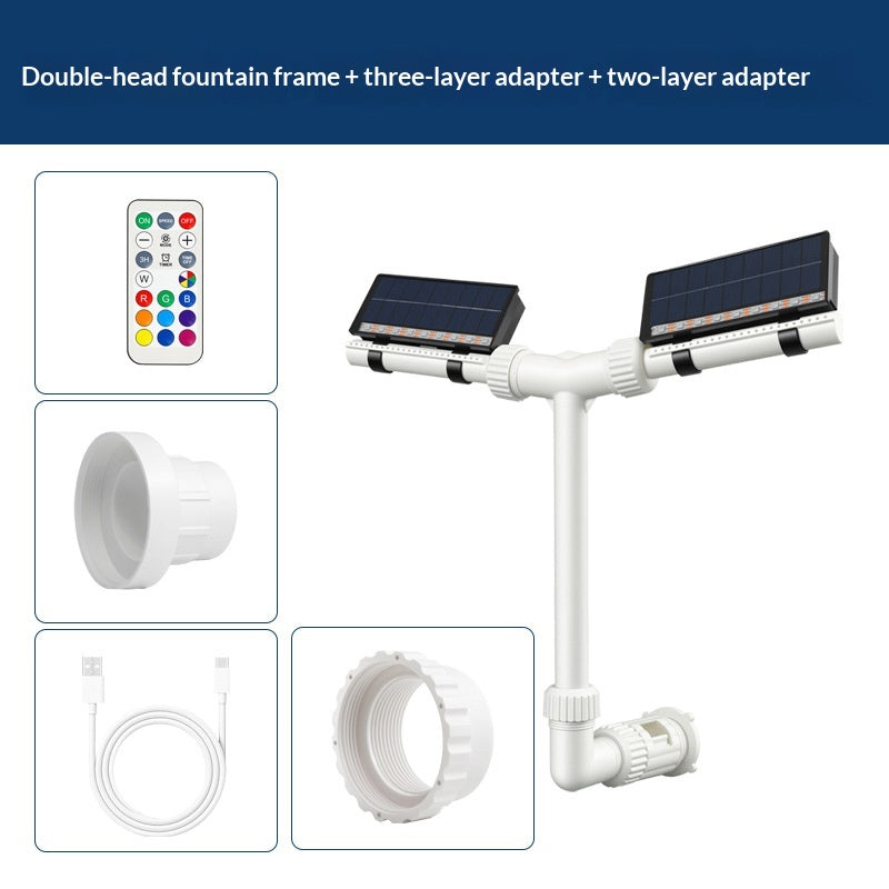 Bande de lumière LED à double tête à énergie solaire avec une broche colorée