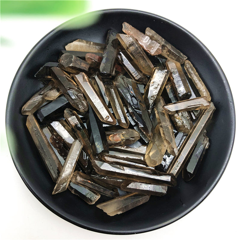 Ornements hexagonaux en cristal monopoint de citrine