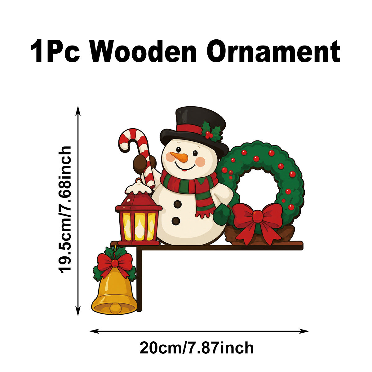 Ornement décoratif cadre de porte en bois de Noël