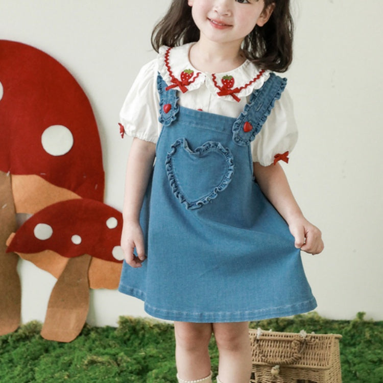 Bébé fille Cowboy amour polyvalent robe simple