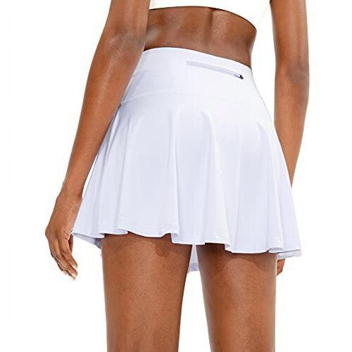 Couche de base nue Fitness antidérapant Yoga plissé Jupe Midi Badminton Sports Bac de danse