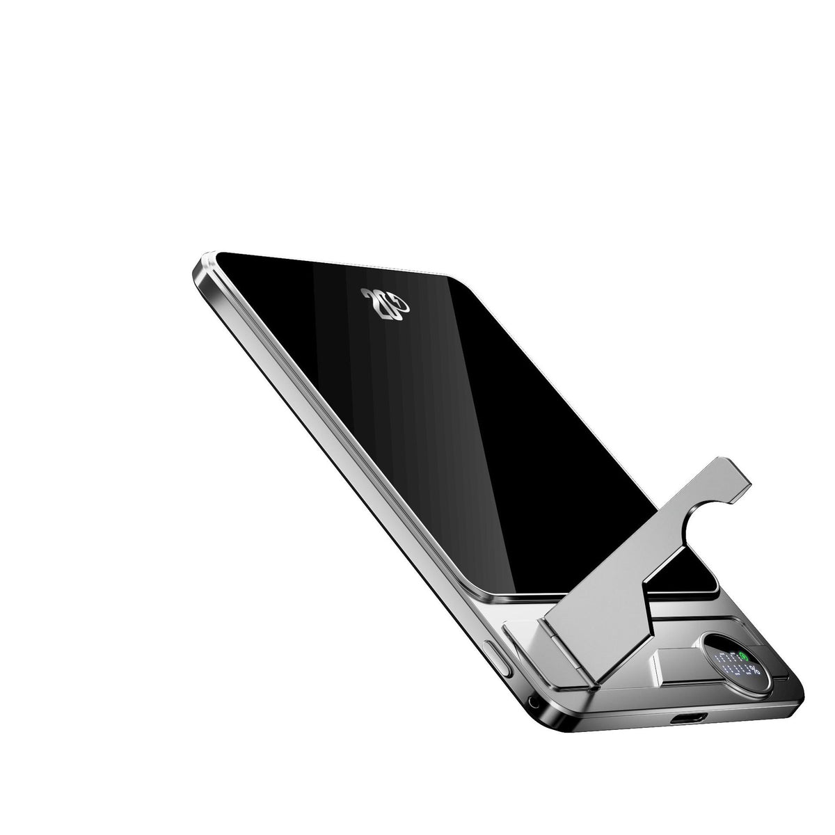 Chargeur magnétique rapide sans fil ultra-mince avec affichage double pop-up 15W et 3C C