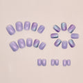 Faux ongles Aurora éblouissants Manucure courte 24 pièces