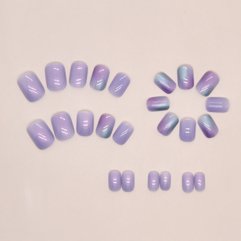 Faux ongles Aurora éblouissants Manucure courte 24 pièces