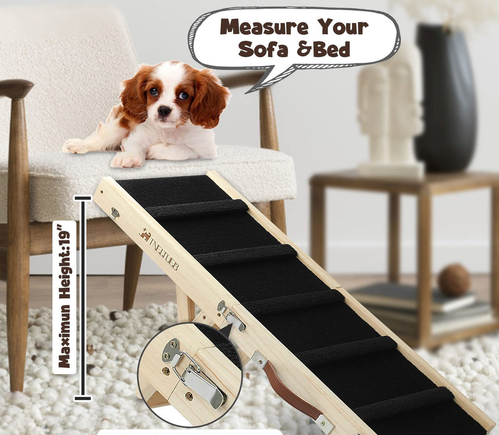Échelle de chien réglable en bois Ramp portatif antidérapant pliable
