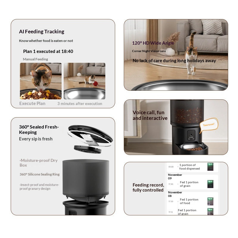 Smart Pet Feeder avec alimentation chronométrée et télécommande de la voix