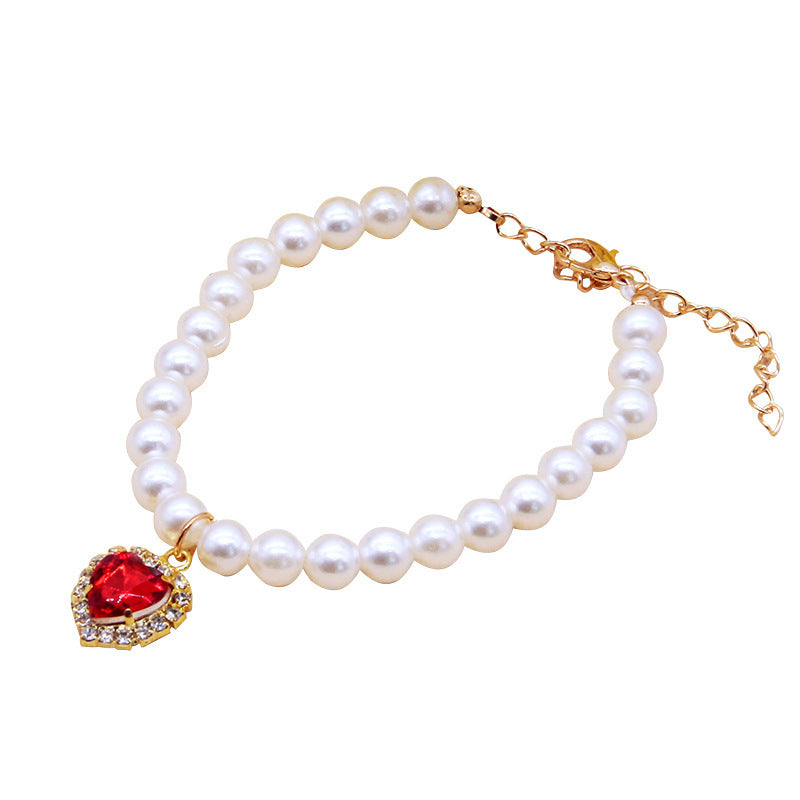 Princess-style Colorful Acrylic Heart Strass Pendentif Collier Cat