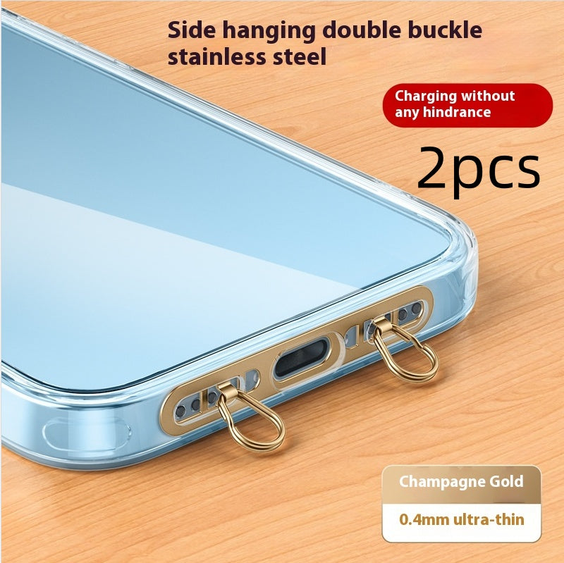 Téléphone mobile Lanyard Acier inoxydable côté suspension Clip anti-perte joint double boucle