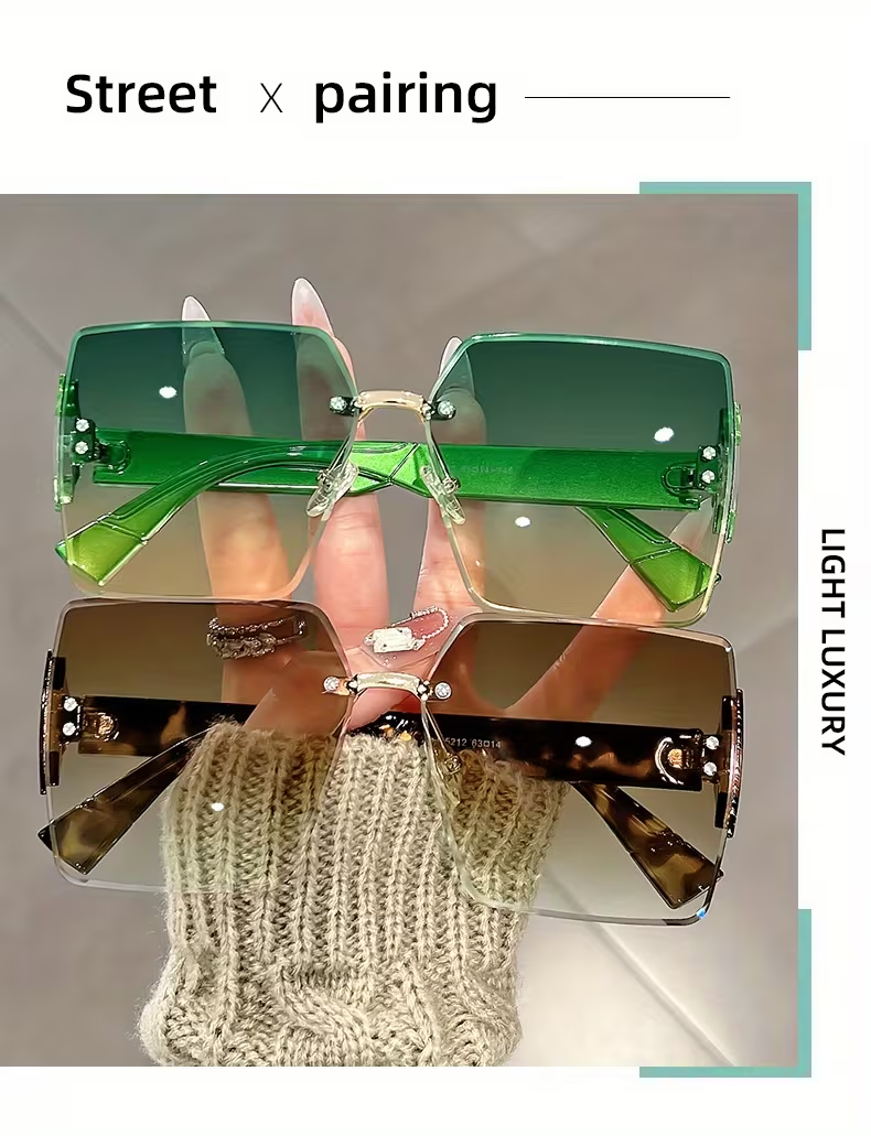 Femmes Lunettes de soleil carrées de surdimension