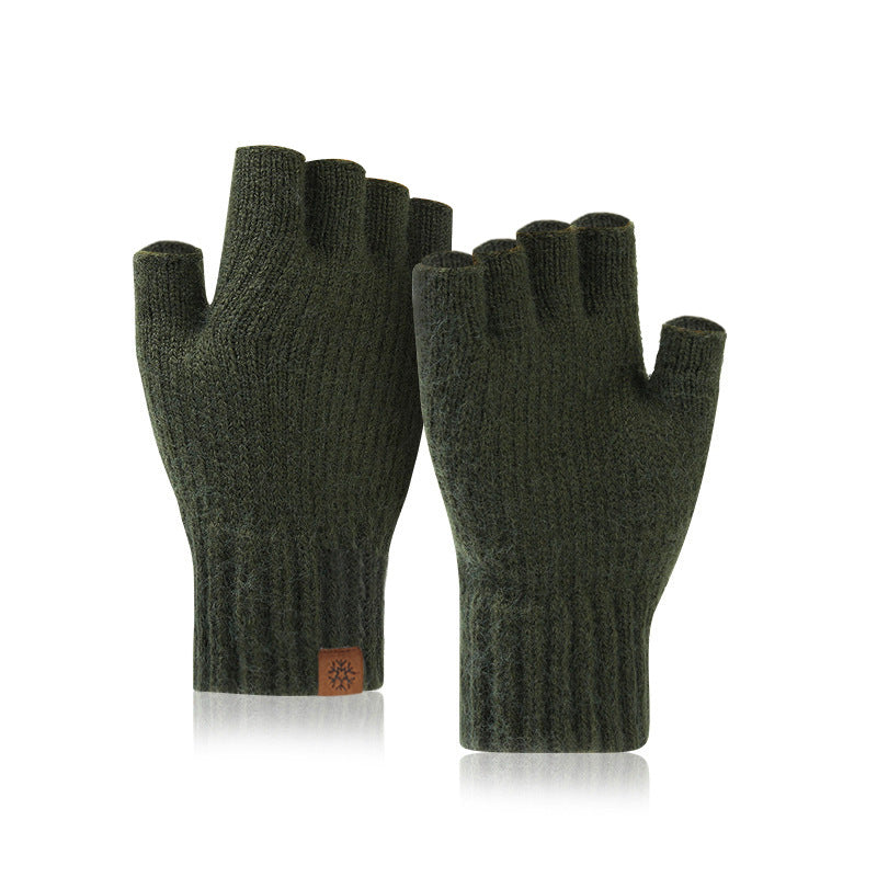 Gants à demi-doigts à mailles thermiques pour hommes