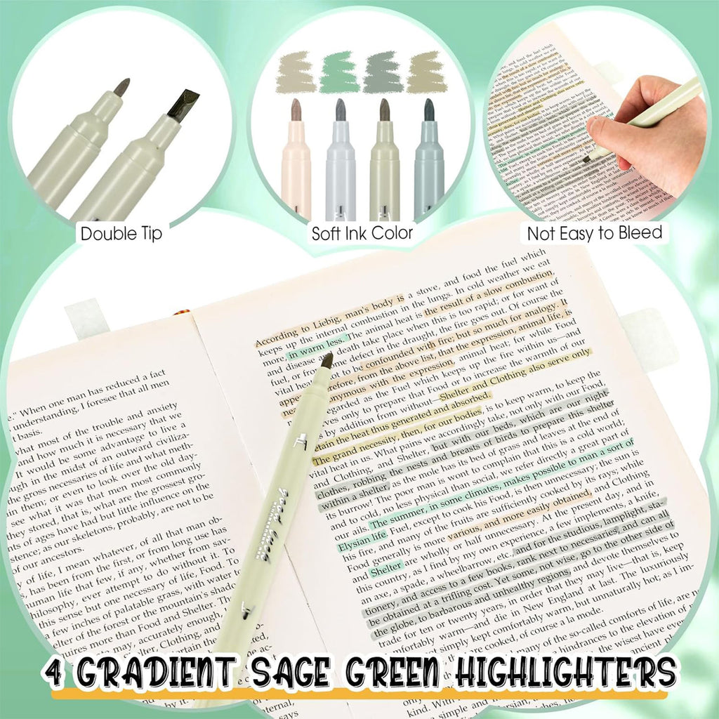 Set de bureau vert – organisateur portable avec 330 notes collantes