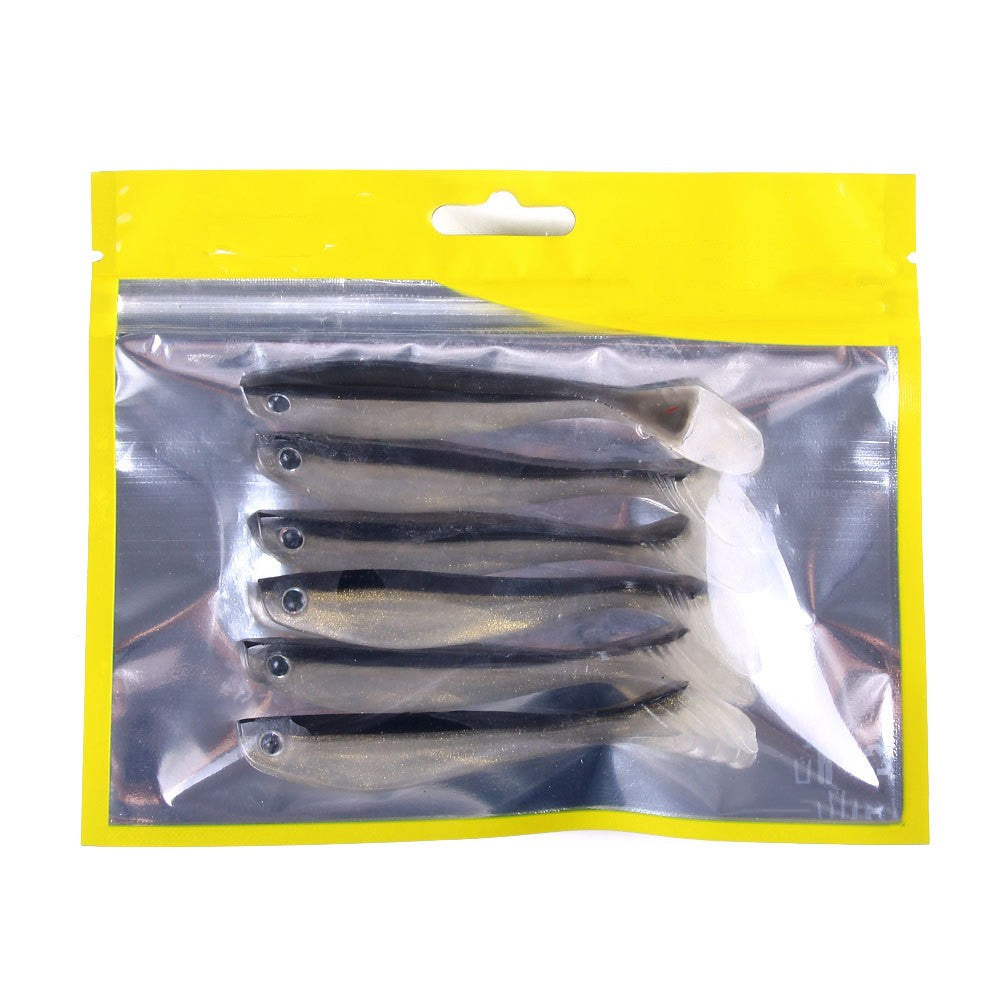 Luya Soft Bait Noir deux couleurs Retour 10cm 6 bandes Pack T