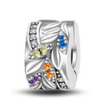 Argenté coloré Zircon Accent perles bracelet bricolage Charm