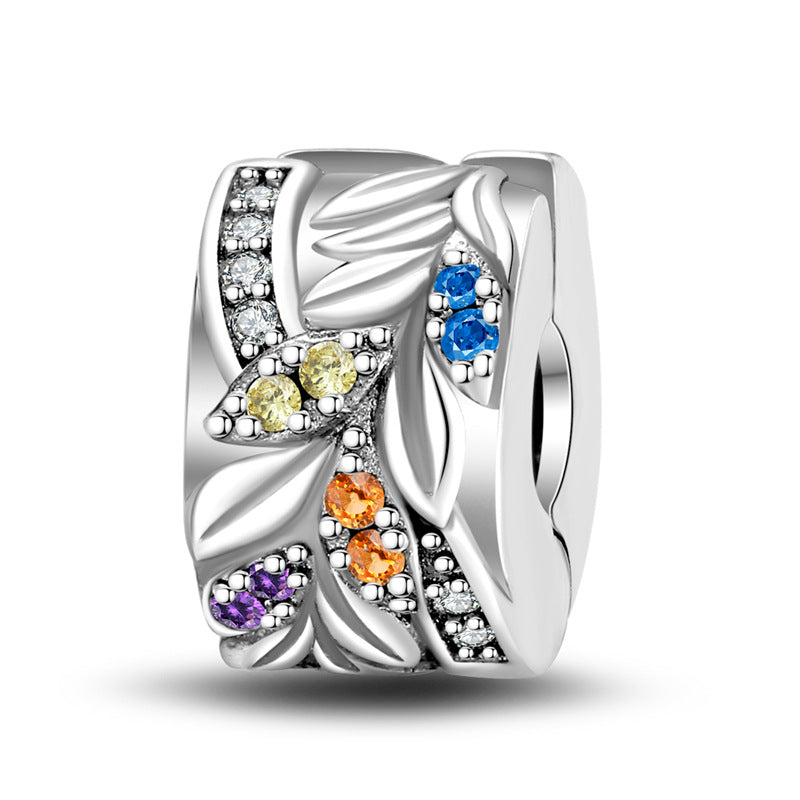 Argenté coloré Zircon Accent perles bracelet bricolage Charm