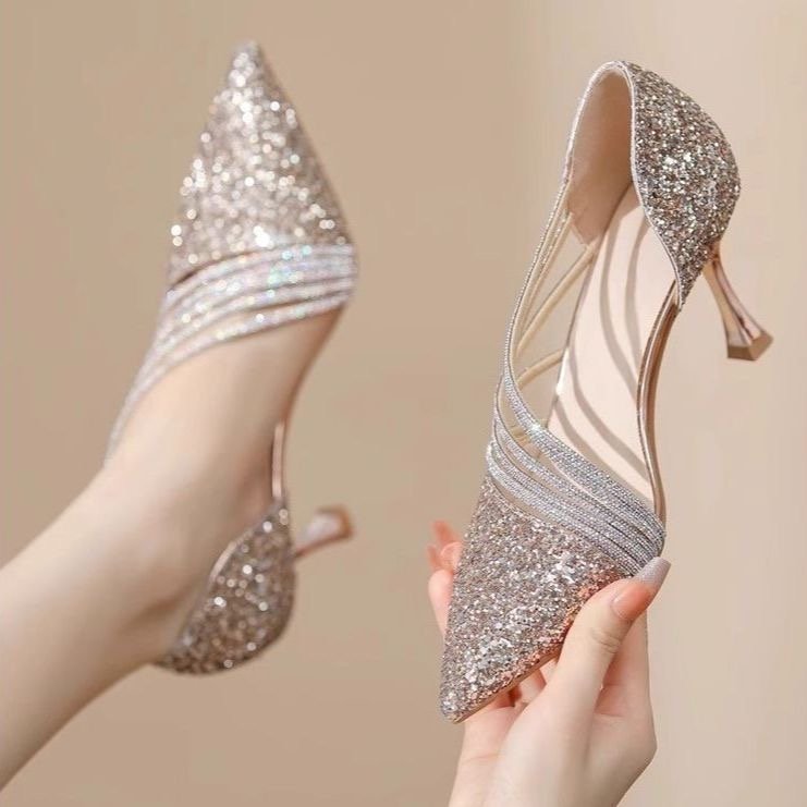 Femmes Strass PointéesHaut talons