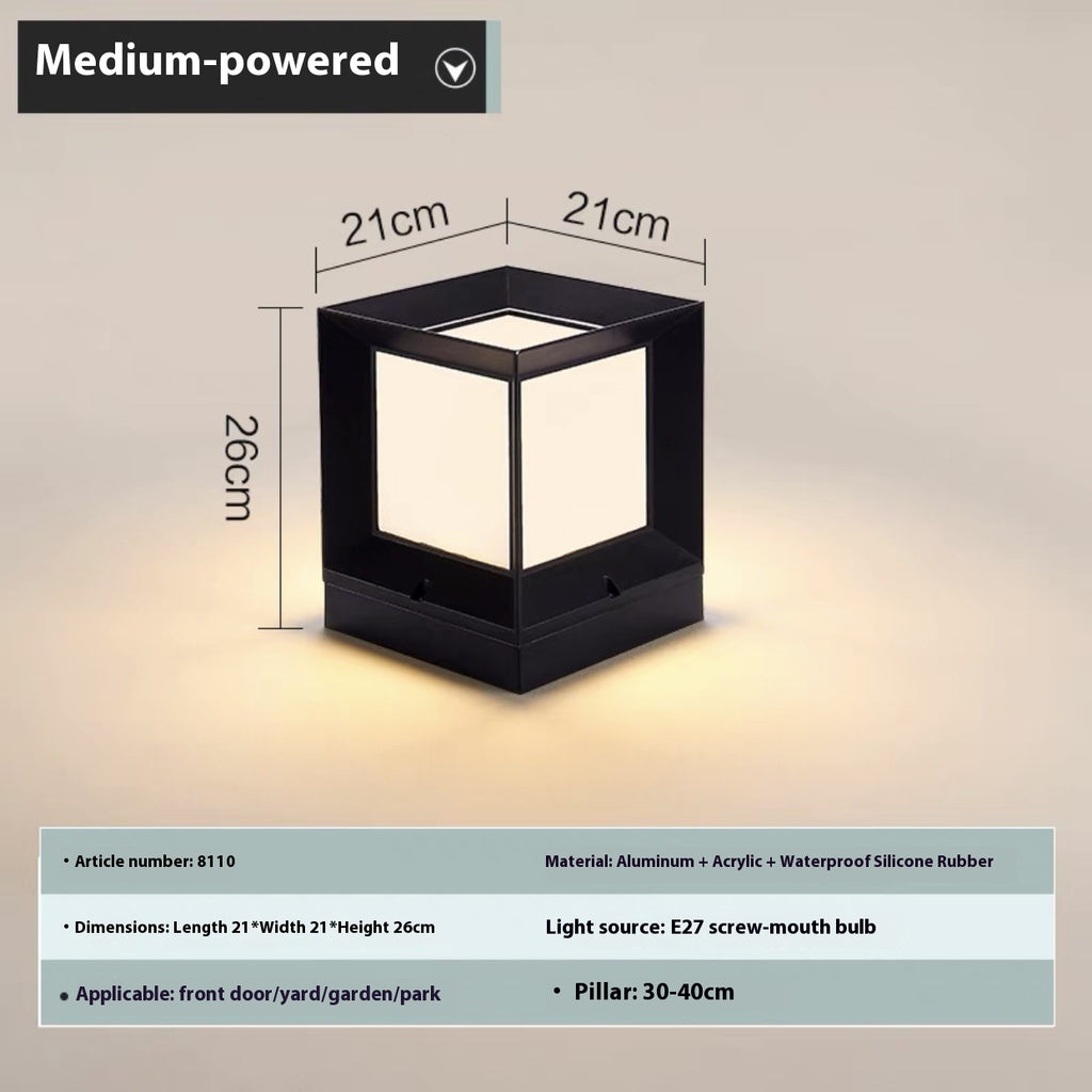Lampe Pilier Mur extérieur Lampe de jardin imperméable