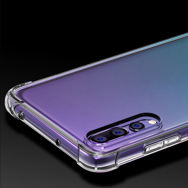 Cas de téléphone mobile anti-chute Transparent Shell Silicone Manche